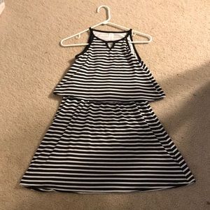 🌻Justice Girls 10 Black and white striped dress